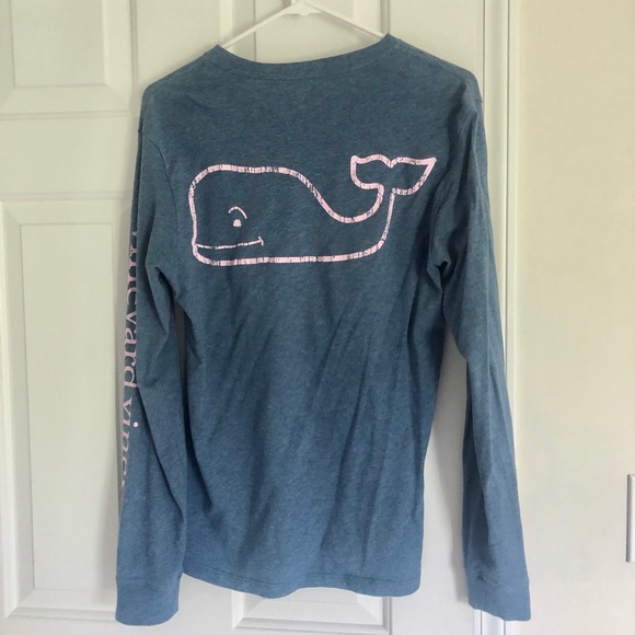 Vineyard Vines Dusty Blue Logo Long Sleeve - Picture 3 of 3